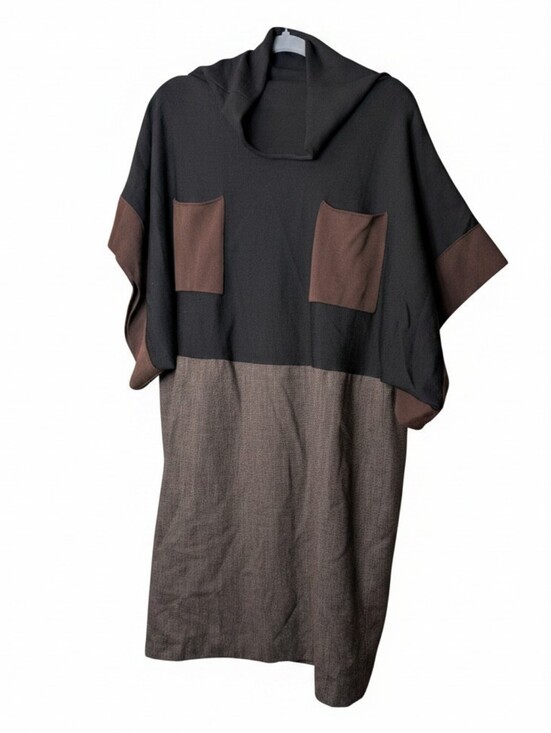 Pier Antonio Gaspari Tops - Pier Antonio Gaspari cowl Asymmetric Tunic Dress Wool Blend 42 Italy lagonlook